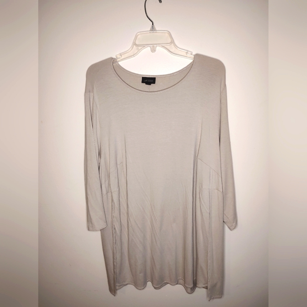 NEW J Jill Wearever Collection size 2X shirt split sides Beige TALL